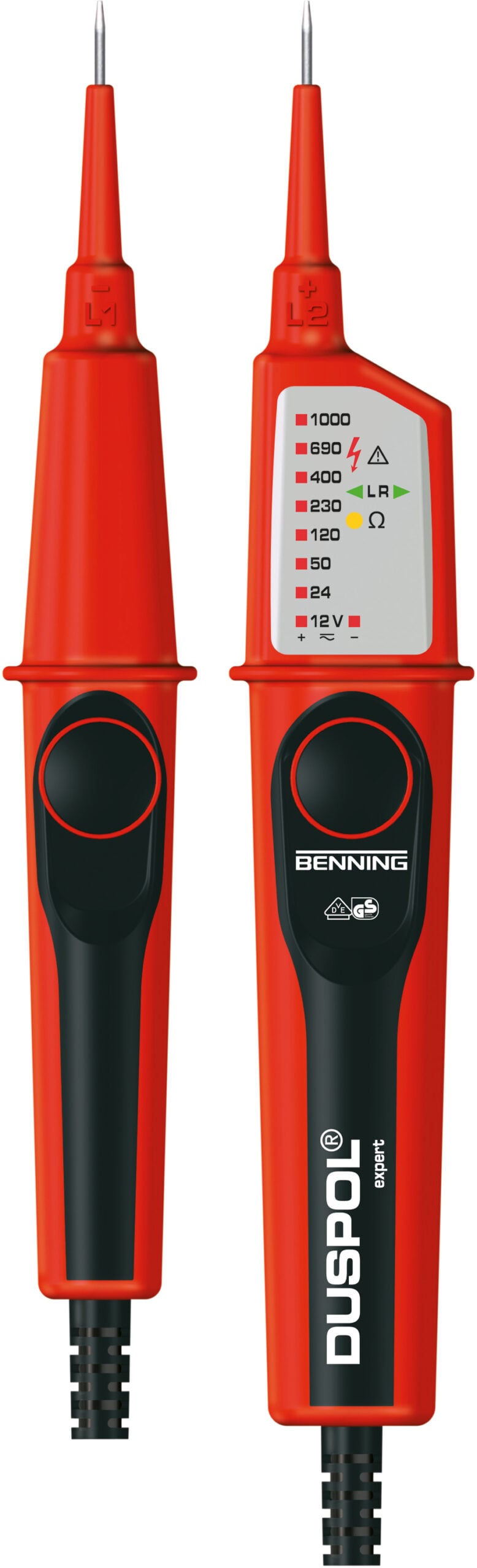 BENNING Spannungsprüfer 2p CAT.IV LED DUSPOL expert 12-1000V Batt opt/akust