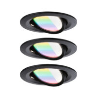 PAULMANN LED-Einbaustrahler 6W Konverter schwarz Nova 924.37 3LEDs 2200-6500K RGBW 500lm