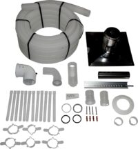 WOLF Anschluss-Set DN60/100 - C93x DN60 flex. im Schacht, Abdeckung Edelstahl.