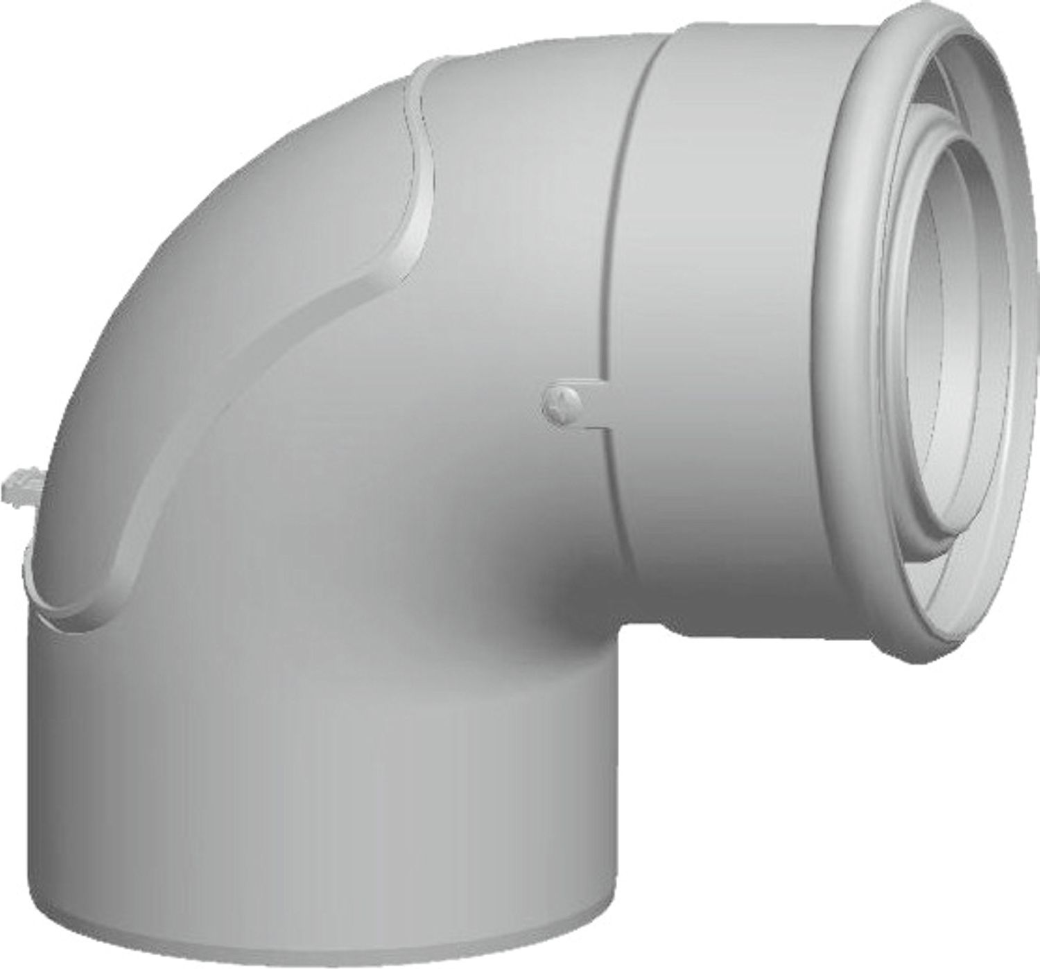 Revisionsbogen DN80/125 konzentr. 87 Grad, weiß, aus PP