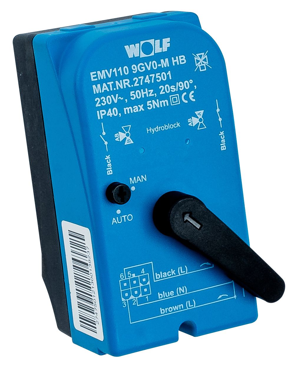 WOLF Motor Steck Auf/Zu EMV110 HB (230VAC)