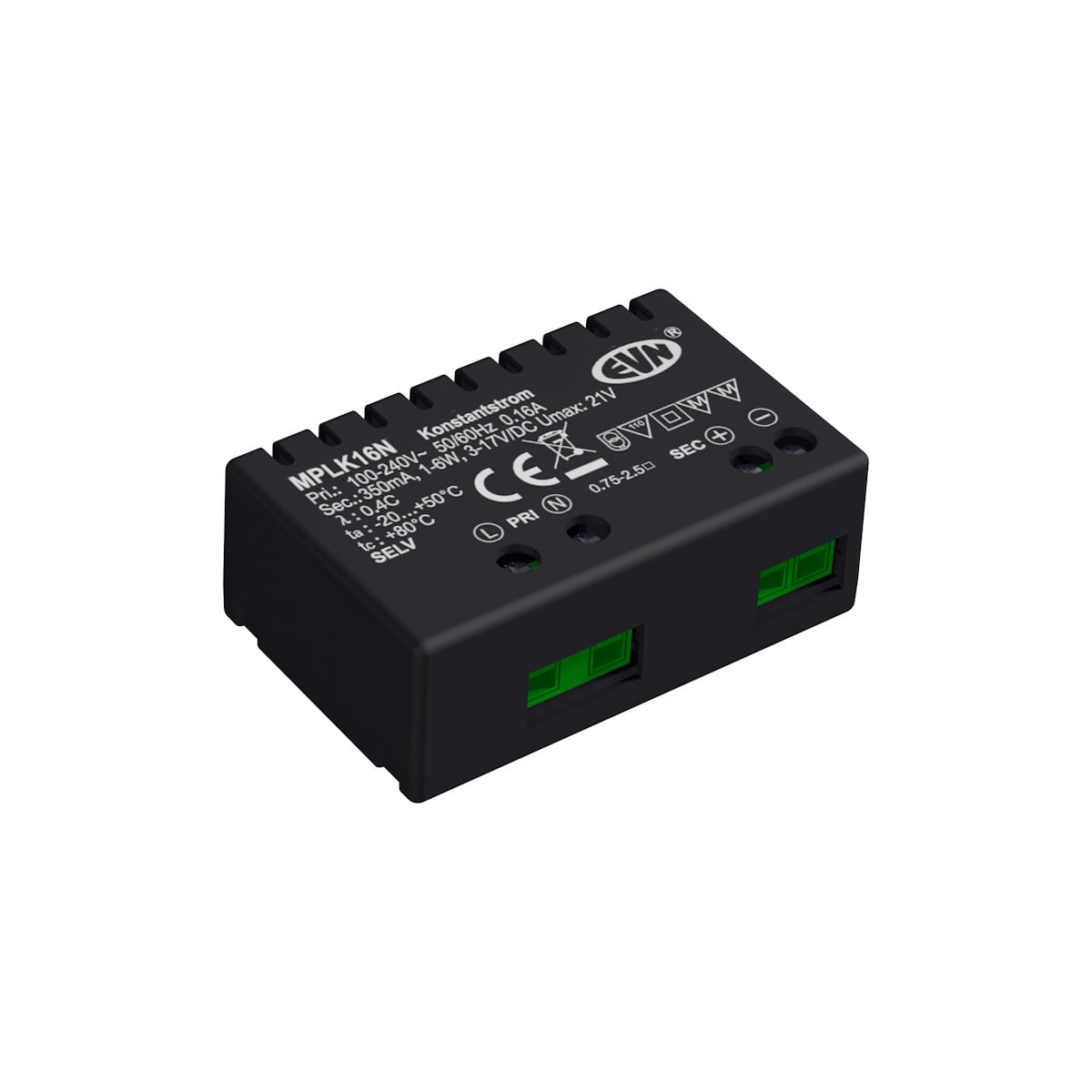 EVN Lichttechnik LED-Netzgerät 350mA 1-6W IP20 MPLK16N