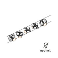 PAULMANN LED-Anbaustrahler 5x10W Konverter schwarz Cardan 944.40 5LEDs GU5,3 schwarz matt Aluminium