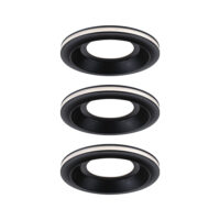 PAULMANN LED-Einbaustrahler 6,5W Konverter schwarz 922.52 3LEDs 3000K weiß 300lm schwarz matt Kunststoff