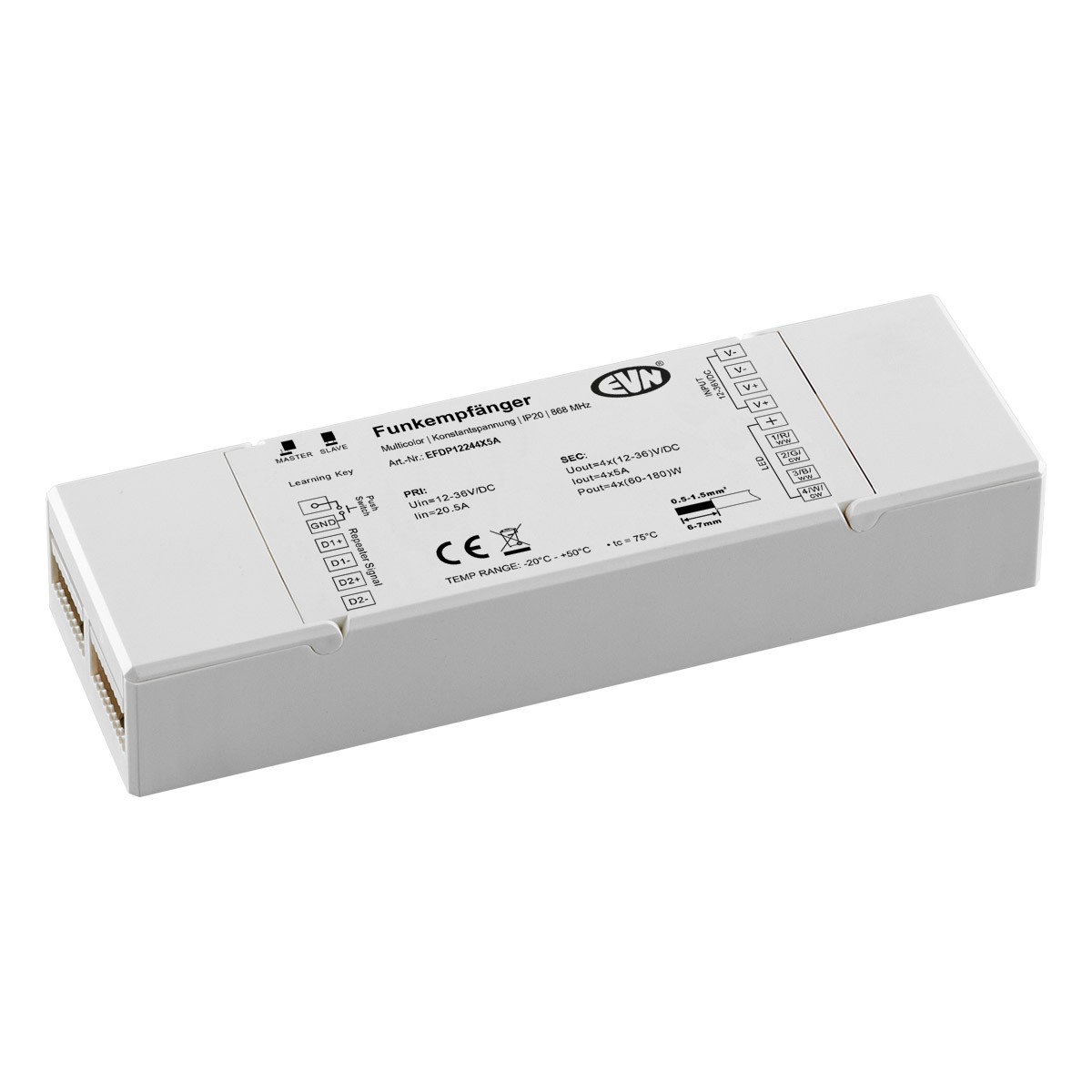 EVN Lichttechnik Funk Multicolor-Empfänger EFDP12244X5A