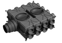 WOLF Luftverteiler DN125-180 24 Stutzen DN75 mit 12 Verschlusskappen
