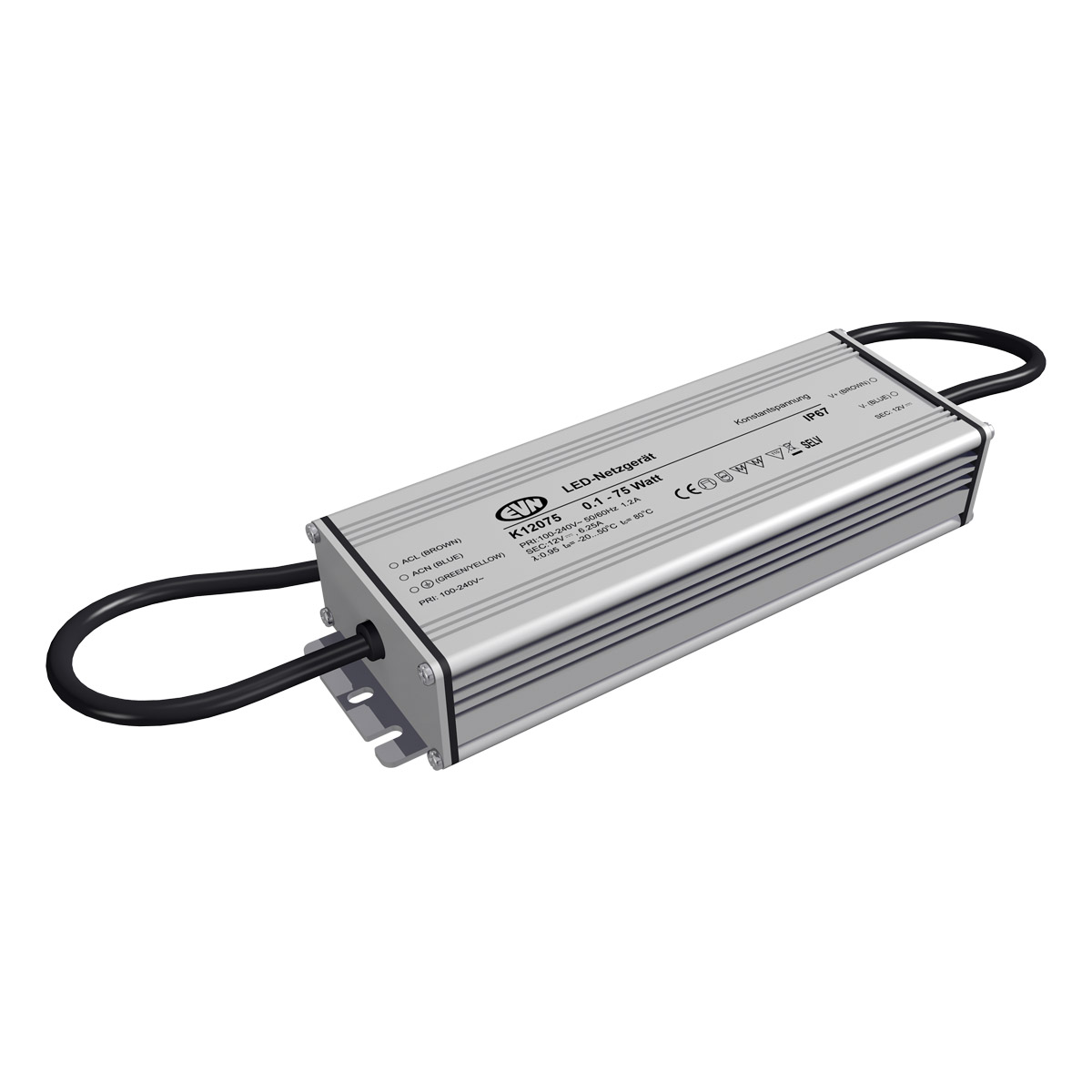 EVN Lichttechnik LED-Netzgerät 12VDC 0-75W IP67 K 12075