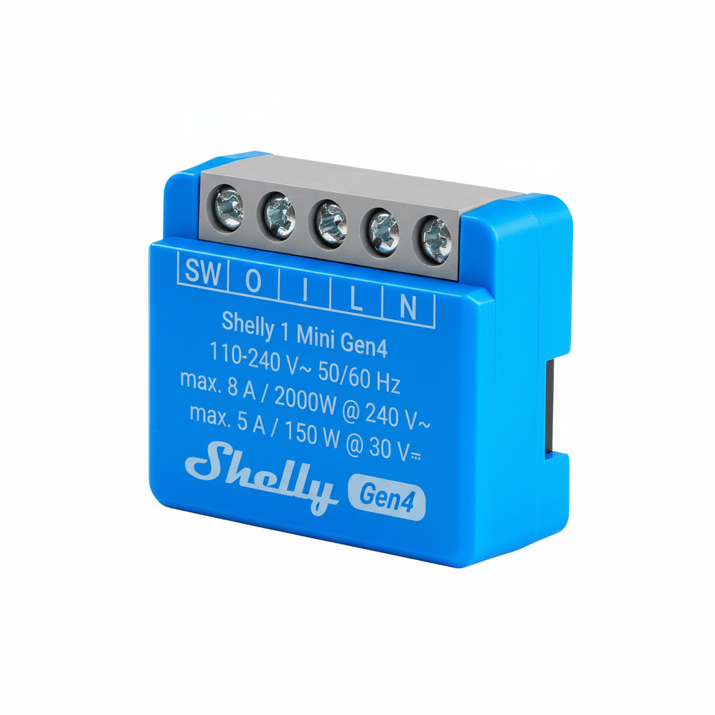 Shelly Shelly Relais "1 Mini Gen4 2er Pack" max 8A 1 Kanal WLAN Matter Zigbee Bluetooth