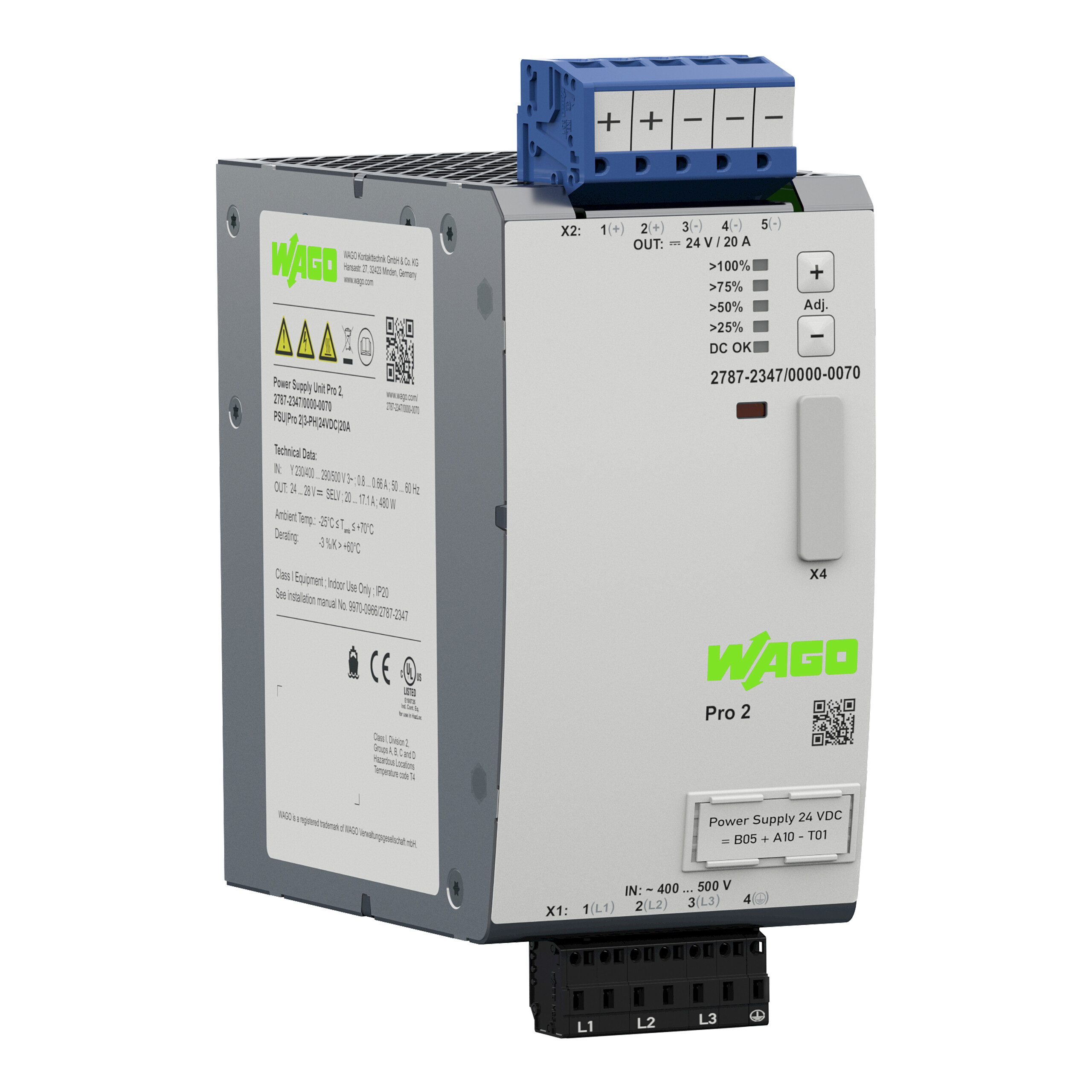 WAGO GmbH &amp; Co. KG Stromversorgung Pro 2,3-phasig 2787-2347/000-070