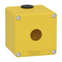 Schneider Electric Leergehäuse XAP, Metall gelb, für Not-Aus/Ha XAPK1501