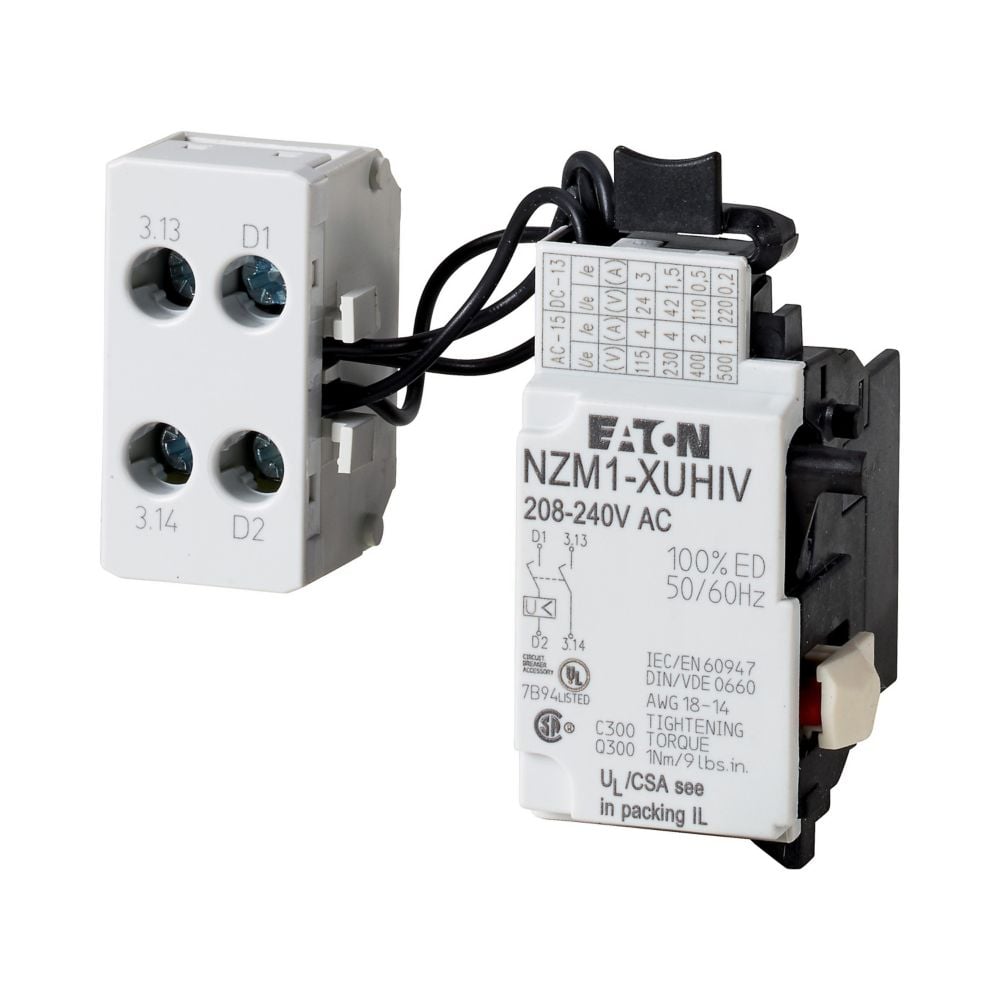 Eaton Eaton (Moeller) Unterspannungsauslöser m.2VHI mit seitl Kl.-b NZM1-XUHIV208-240AC