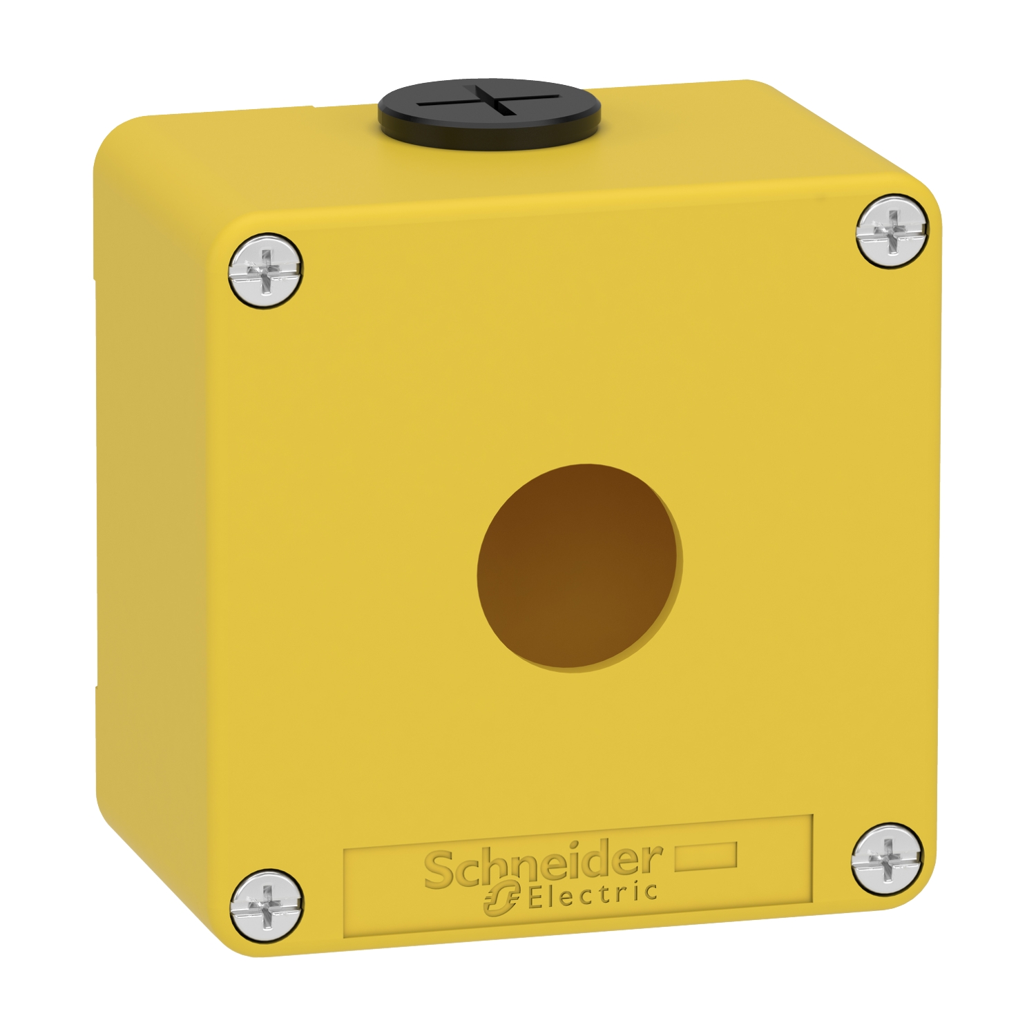 Schneider Schneider Electric Leergehäuse XAP, Metall gelb, für Not-Aus/Ha XAPK1201