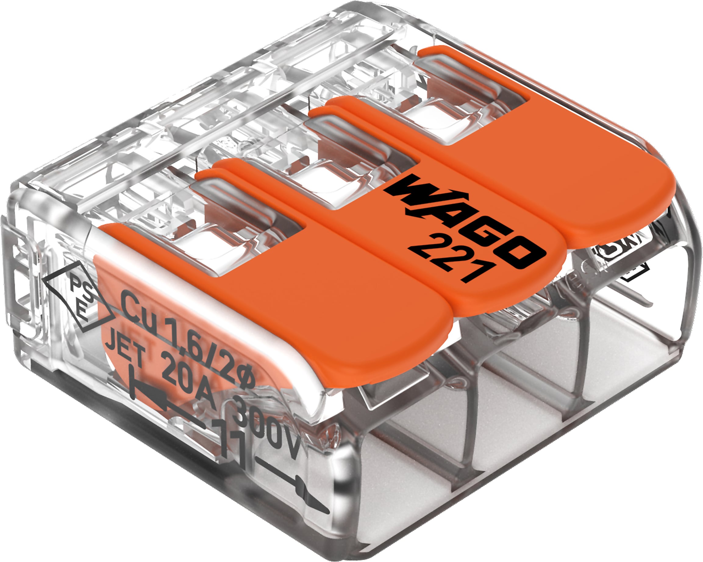 WAGO GmbH &amp; Co. KG Compact-Verbindungsklemme 3-Leiter bis 4qmm 221-413