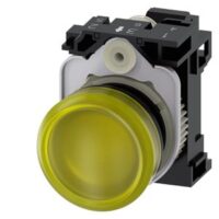 Siemens Dig Industr. Leuchtmelder gelb, Linse, glatt 3SU1102-6AA30-3AA0