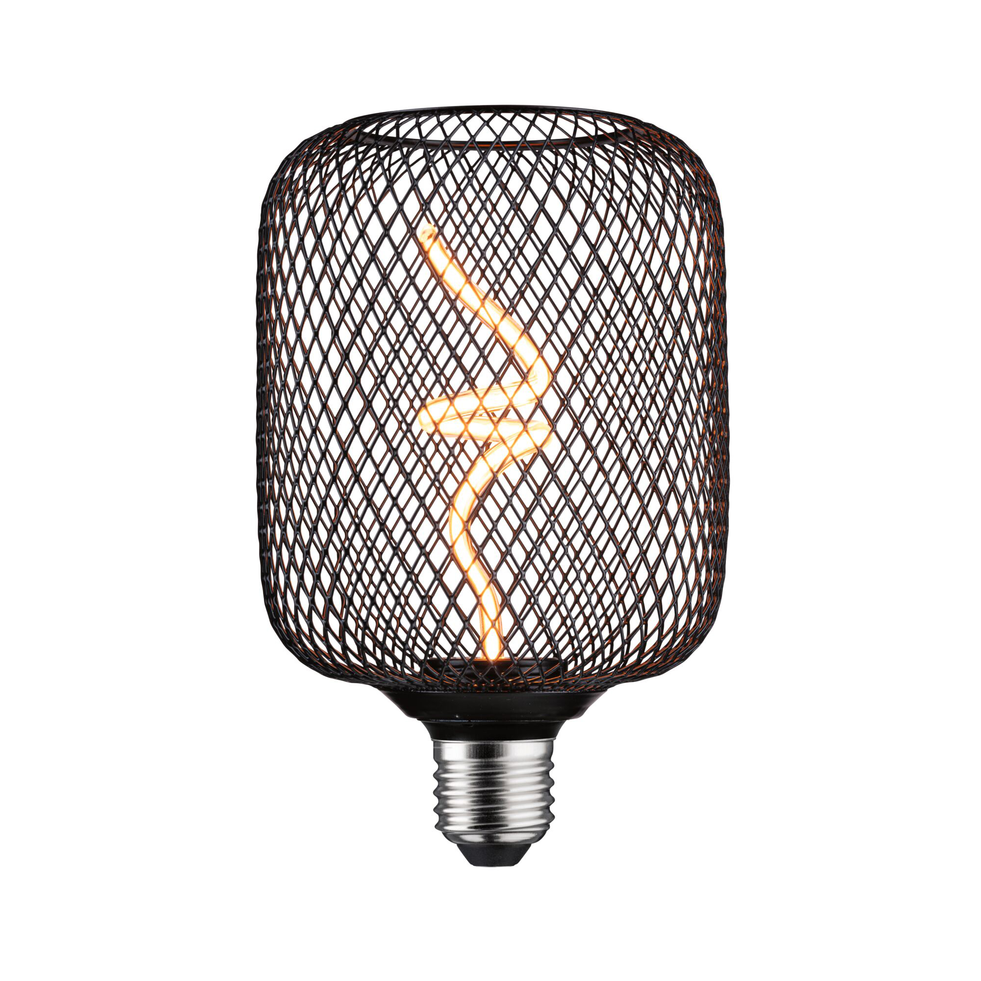 Paulmann PAULMANN LED-Lampe E27 4W 1800K schwarz 160lm 292.62 dimmbar 360° AC Ø100x162mm 230V
