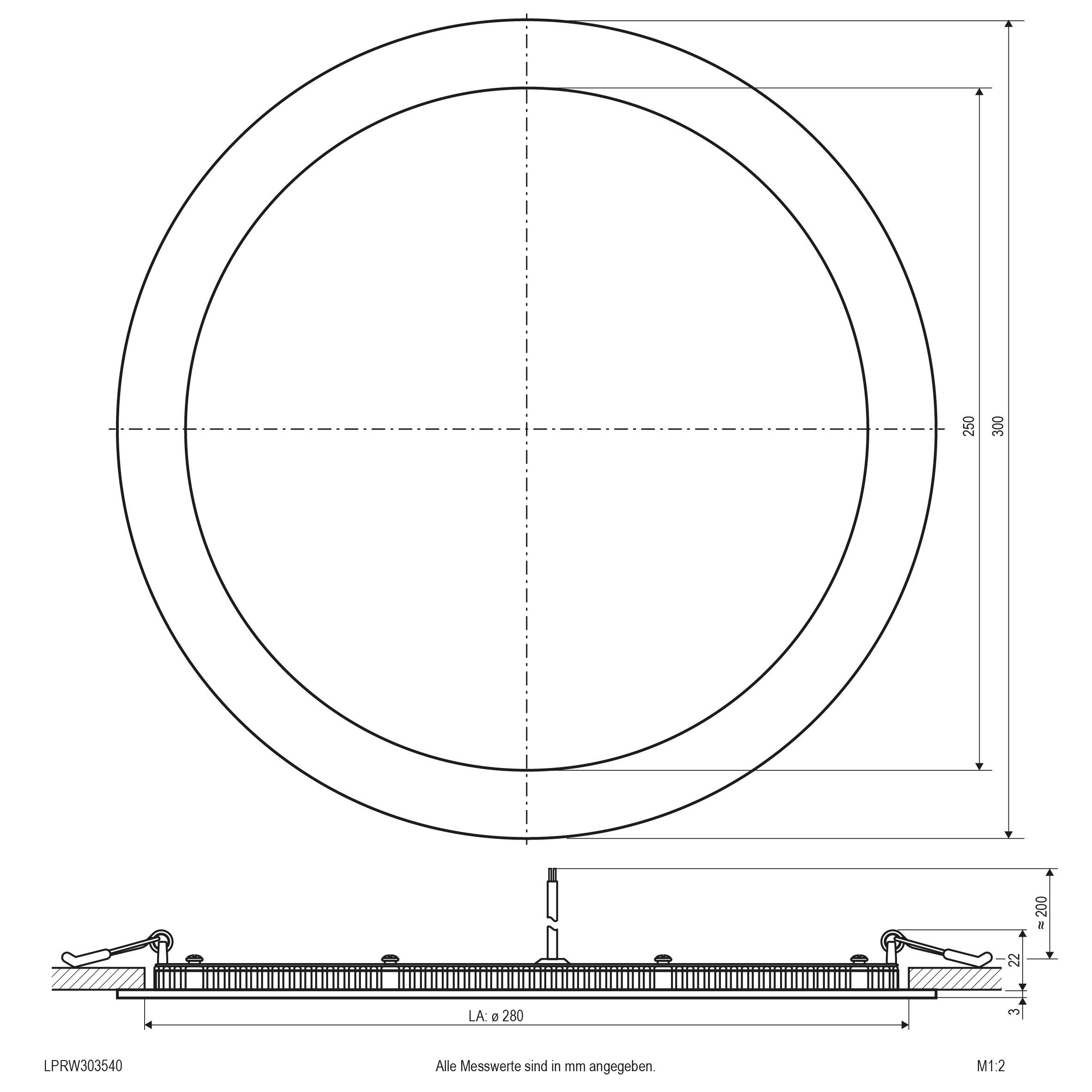 EVN Lichttechnik LED-Einbaupanel 4000K LPRW303540