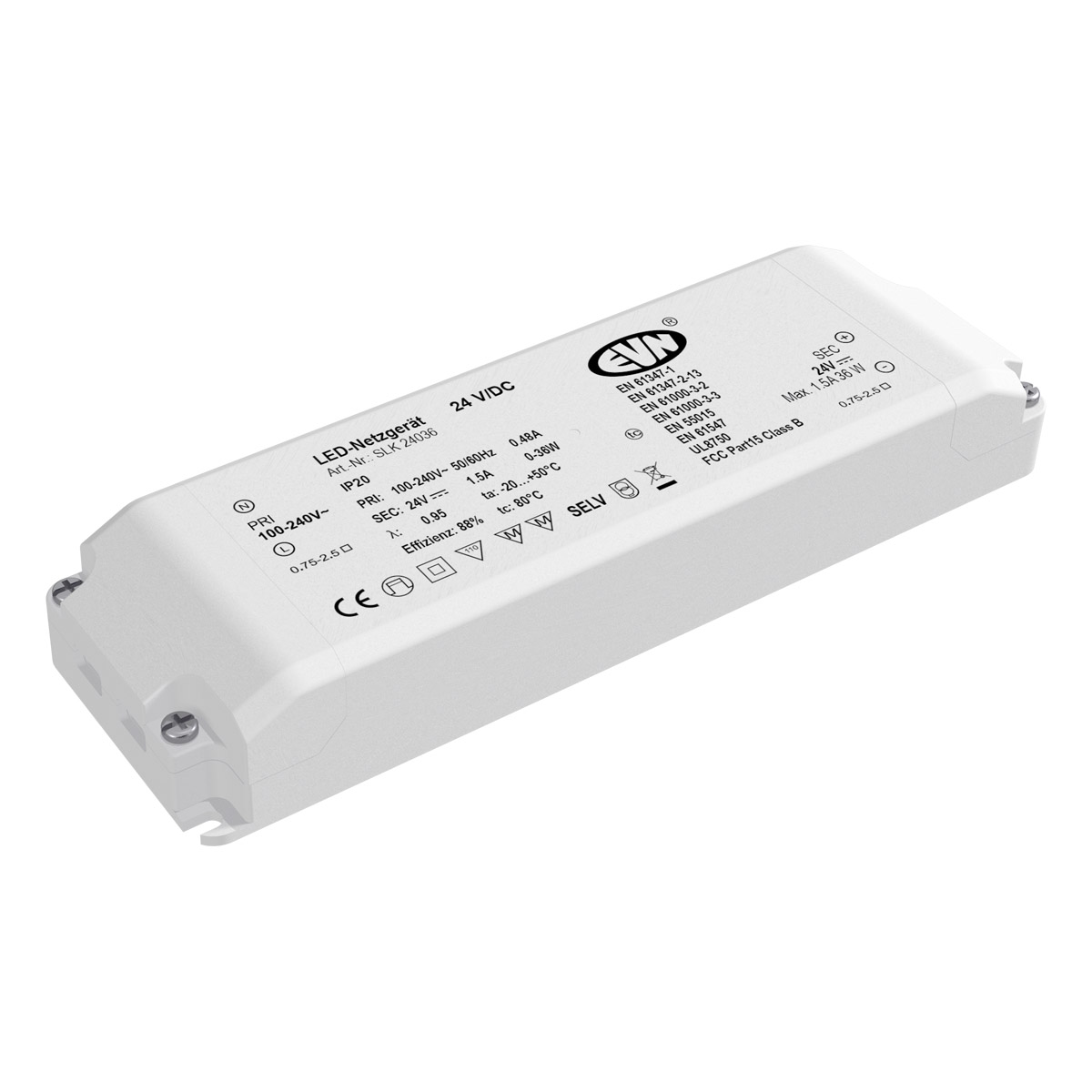 EVN Lichttechnik LED-Netzgerät 24VDC 1-36 Watt SLK 240 36