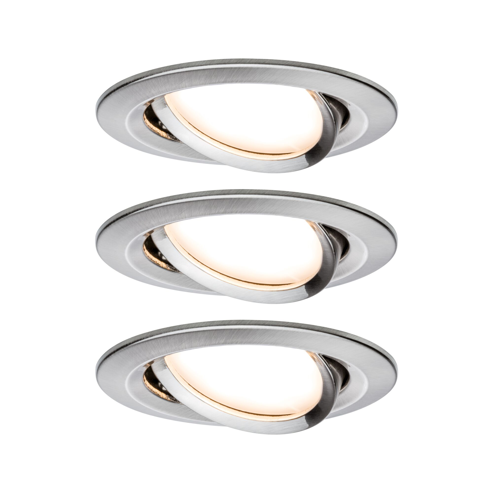Paulmann PAULMANN LED-Einbaustrahler 20,4W dimmbar weiß CoinSlim 938.78 3LEDs eisen 2700K 425lm