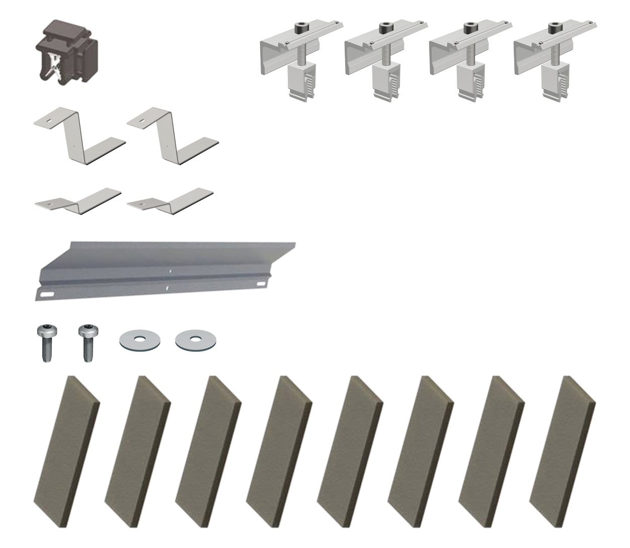 VAILLANT Set Basis für 1. Reihe /3 Flachdachsystem, SÜD 10 Grad für 1 Modul