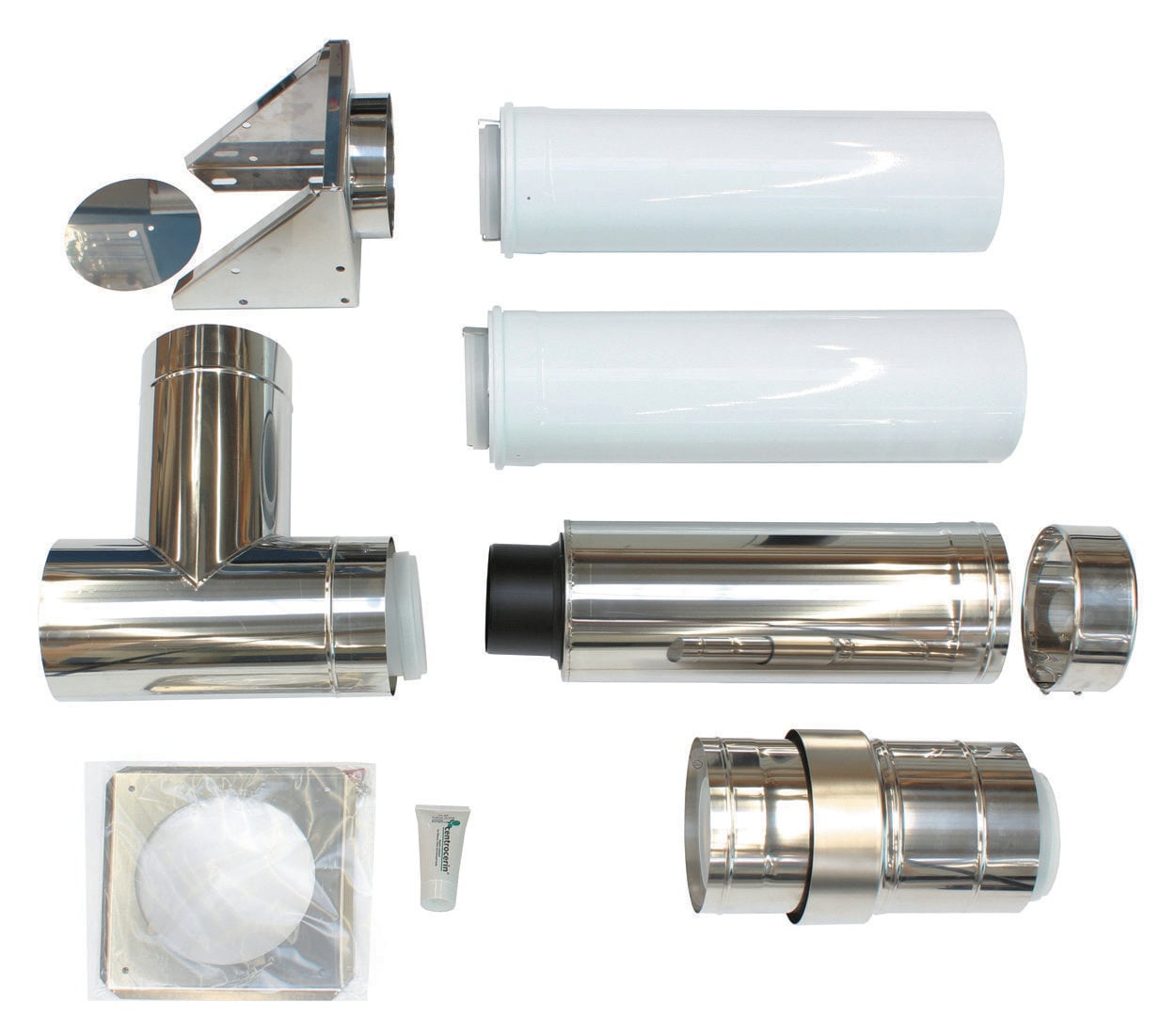 Basis-Anschluss-Set 110/160 mm PP an der Fassade konz.