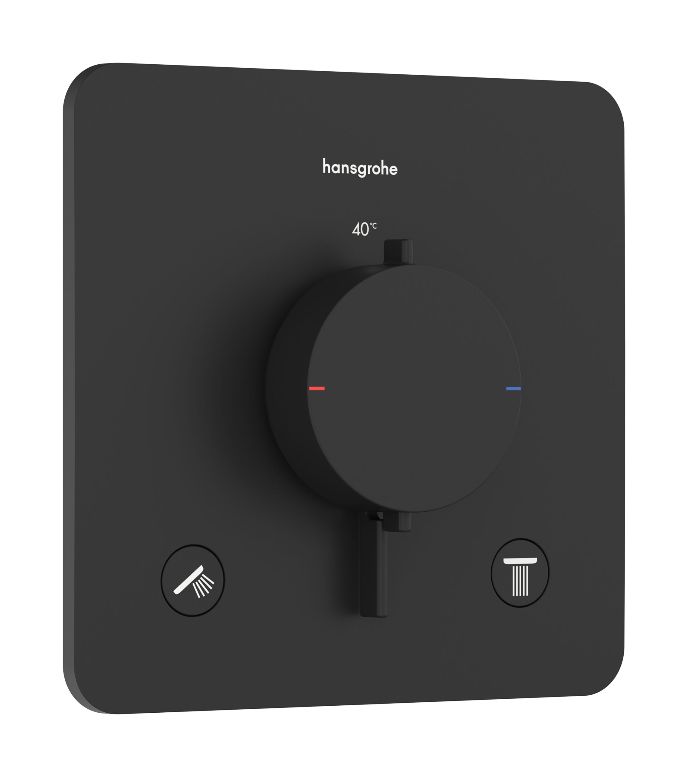 HANSGROHE Thermostat Unterputz Ecostat Comfort Fertigset 2 Verbraucher schwarz matt