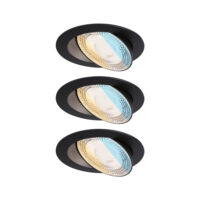 PAULMANN LED-Einbaustrahler 6,5W Konverter schwarz 922.58 3LEDs 2700-6500K weiß 700lm schwarz matt