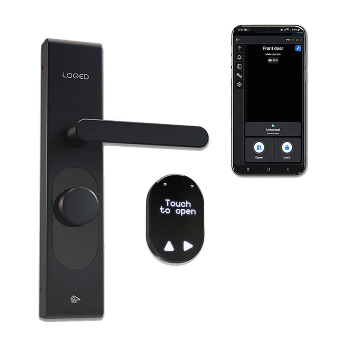 Shelly Shelly Plug &amp; Play "LOQED Touch Smart Lock black" Smartes Türschloss