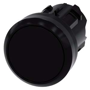 Siemens Siemens Dig Industr. Drucktaster 22mm, rund, schwarz 3SU1000-0AA10-0AA0