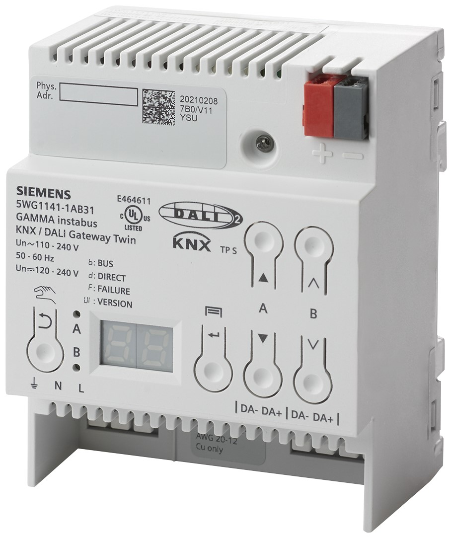 Siemens Siemens Dig Industr. KNX/Dali-Gateway 2x64 Dali EVG 5WG1141-1AB31