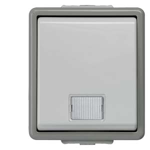 Siemens Siemens Dig Industr. Aufputz IP44 Kontrollschalter AUS m Fenster u LED 5TA4700