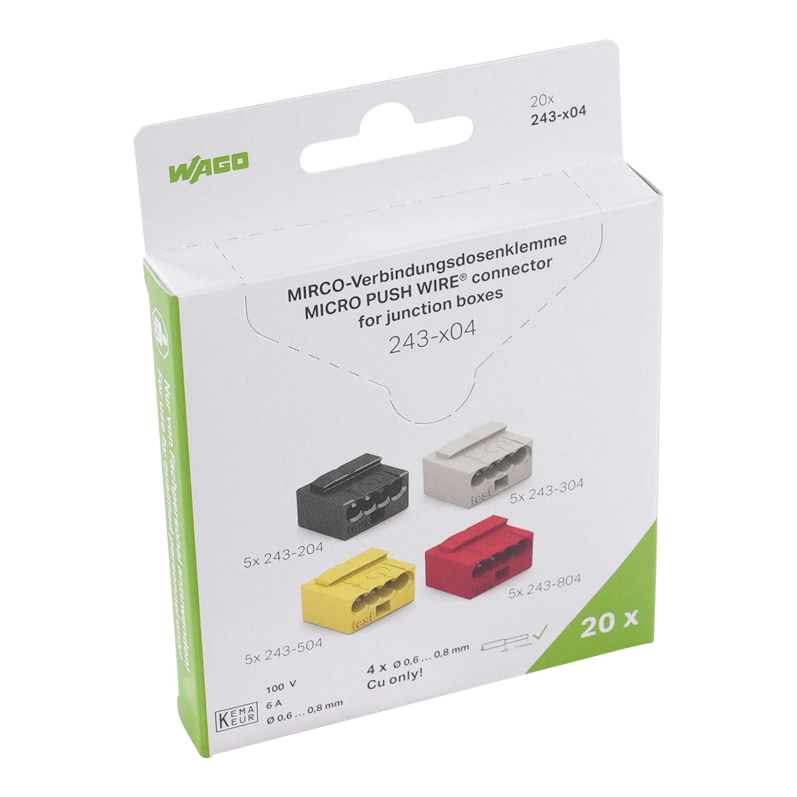 WAGO GmbH &amp; Co. KG Verbindungsdosenklemme MICRO max. 0,8mm 243-9294/995-020