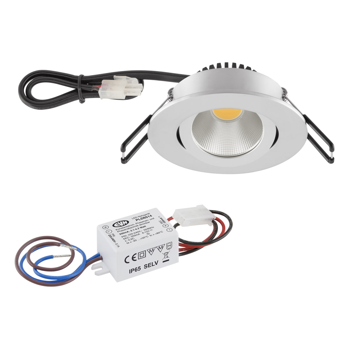 EVN Lichttechnik P-LED Deckeneinbauleuchte 230V 3000K 300lm PC20N31502