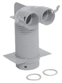 Ventilanschluss 90 Grd. Durchm. 125 mm für zwei Luftschläuche