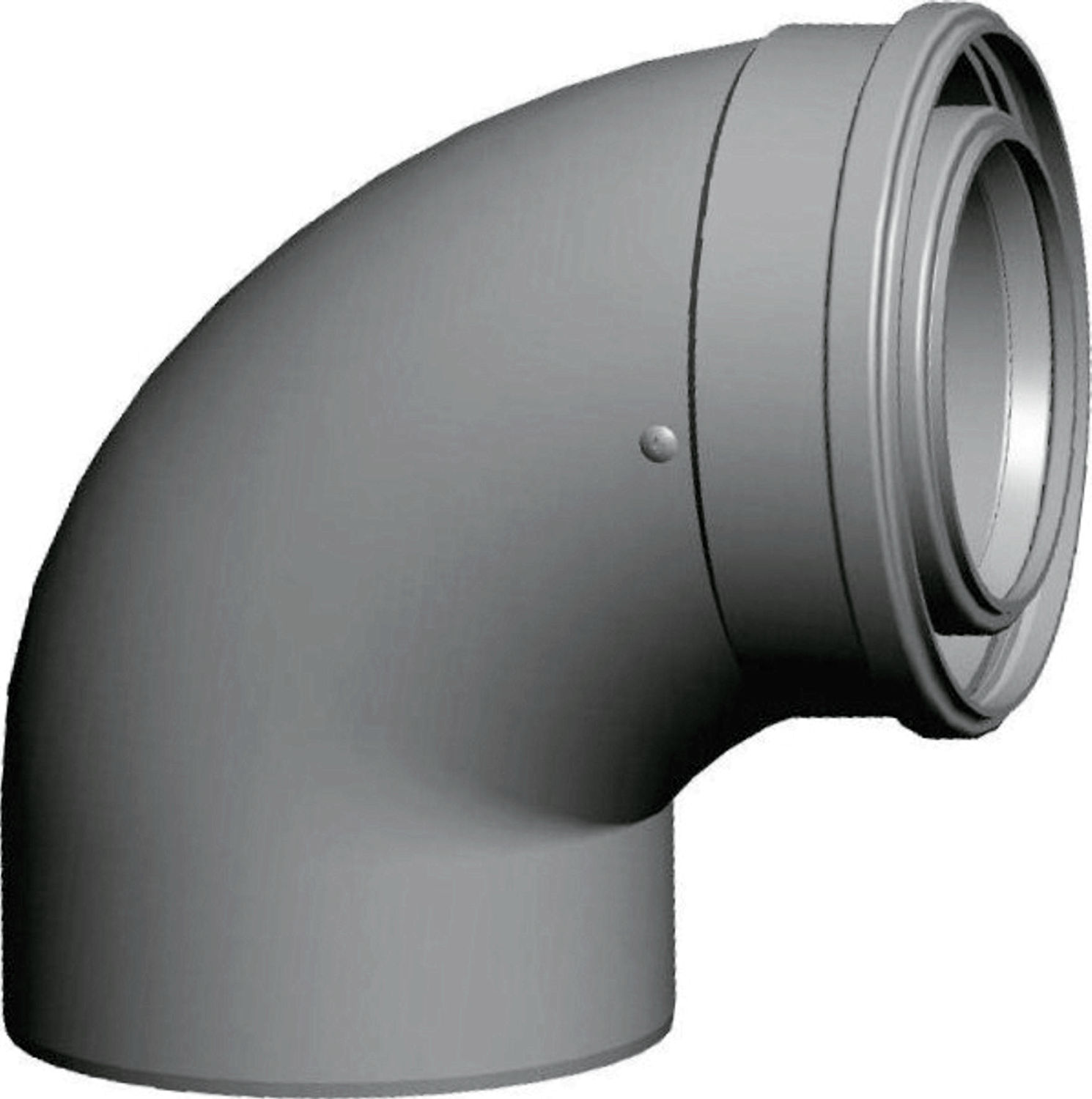 Abgasbogen DN80/125 konzentrisch 87 Grad, aus PP