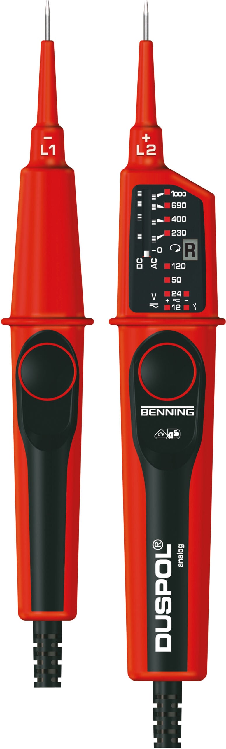 BENNING Spannungsprüfer 2p CAT.IV DUSPOL analog 12-1000V LED/LCD/analog
