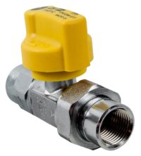 Gaskugelhahn Durchgangsform Rp1/2" mit thermischer Sicherung, verchromt