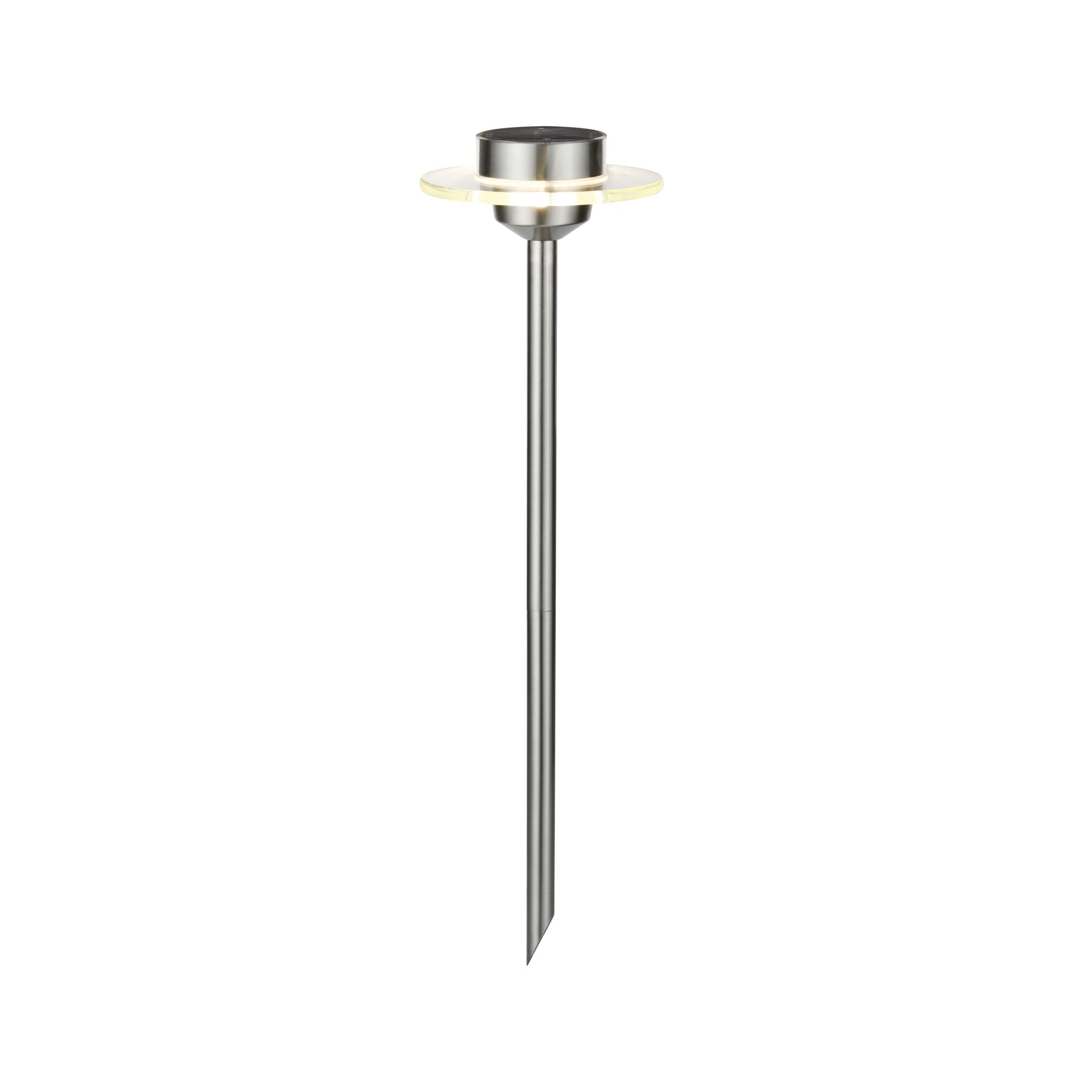 Paulmann PAULMANN LED-Wegeleuchte 0,2W IP44 3000K Ufo Solar 937.64 Edelstahl Edst Gl_tr