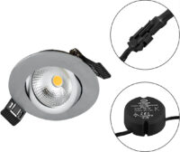 EVN Lichttechnik LED Einbauleuchte 230V 830, dimmbar., chr matt S061502