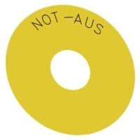 Siemens Dig Industr. Unterlegschild Not-Halt-Pilzdruckt. 3SU1900-0BC31-0AS0