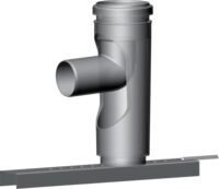 Stützbogen konzentrisch DN60/80, 87 Grad, mit Auflageschiene