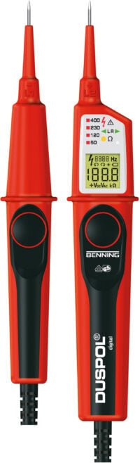 BENNING Spannungsprüfer 2p CAT.IV Batt DUSPOL digital 1-1000V LED/LCD 300Ohm
