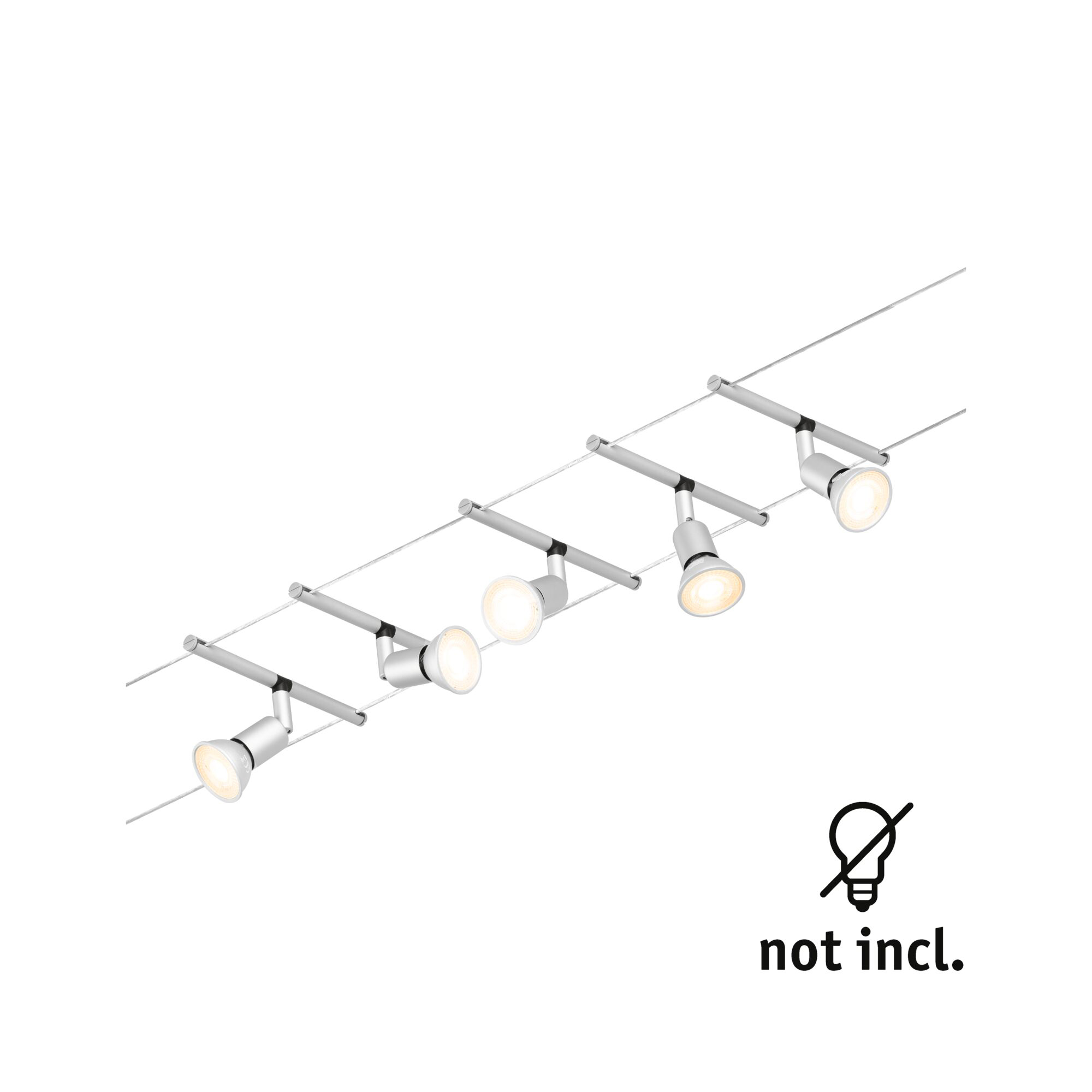 Paulmann PAULMANN LED-Anbaustrahler 5x10W Konverter matt Salt 944.42 5LEDs chr GU5,3 chr Aluminium