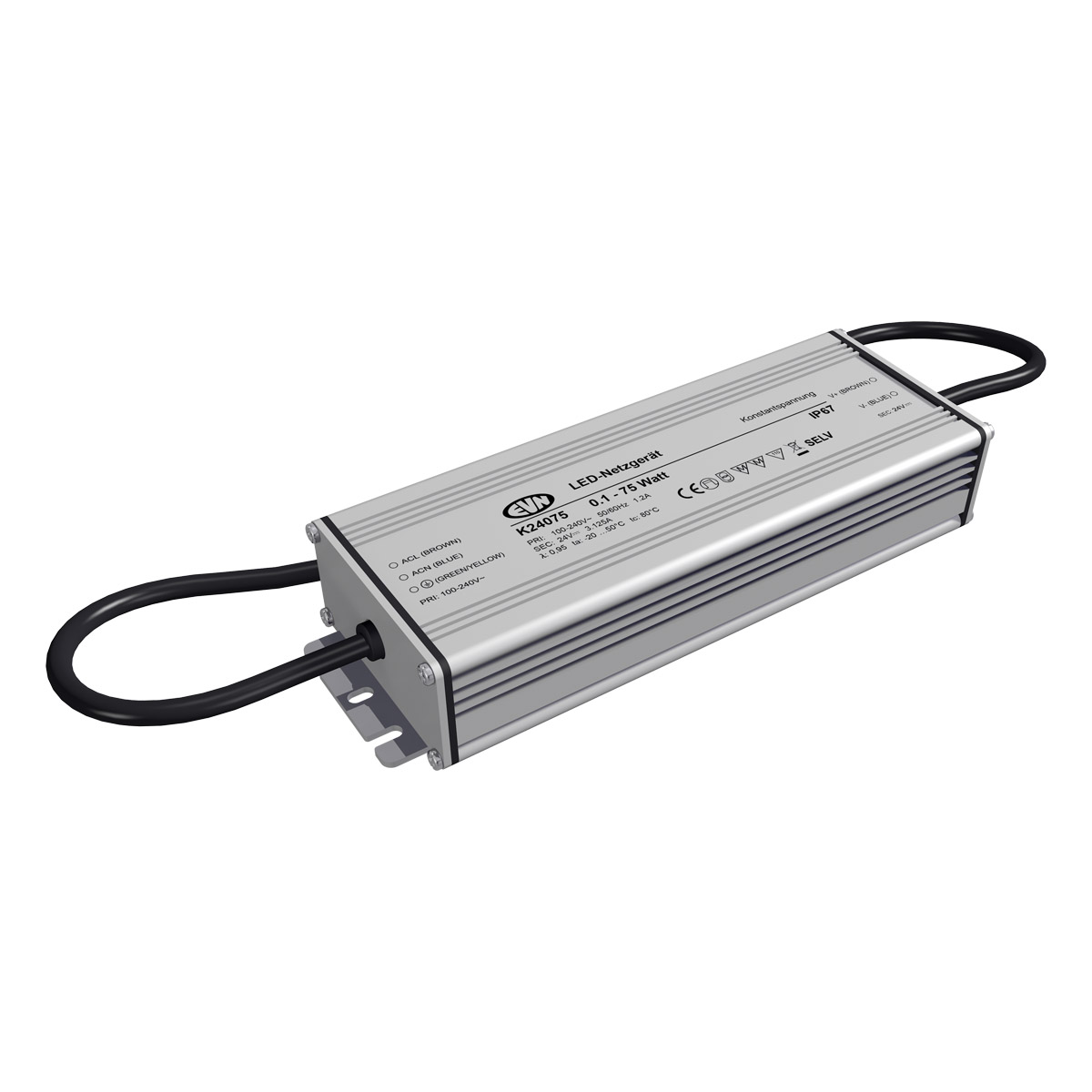 EVN Lichttechnik LED-Netzgerät 24VDC 0-75W IP67 K 24075