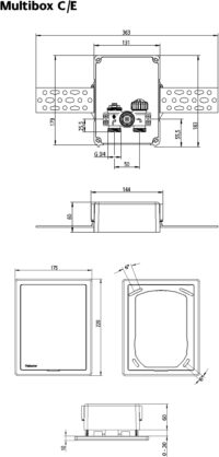 UP-Kasten Multibox C/E mit Thermostat-Oberteil, weiß RAL 9016