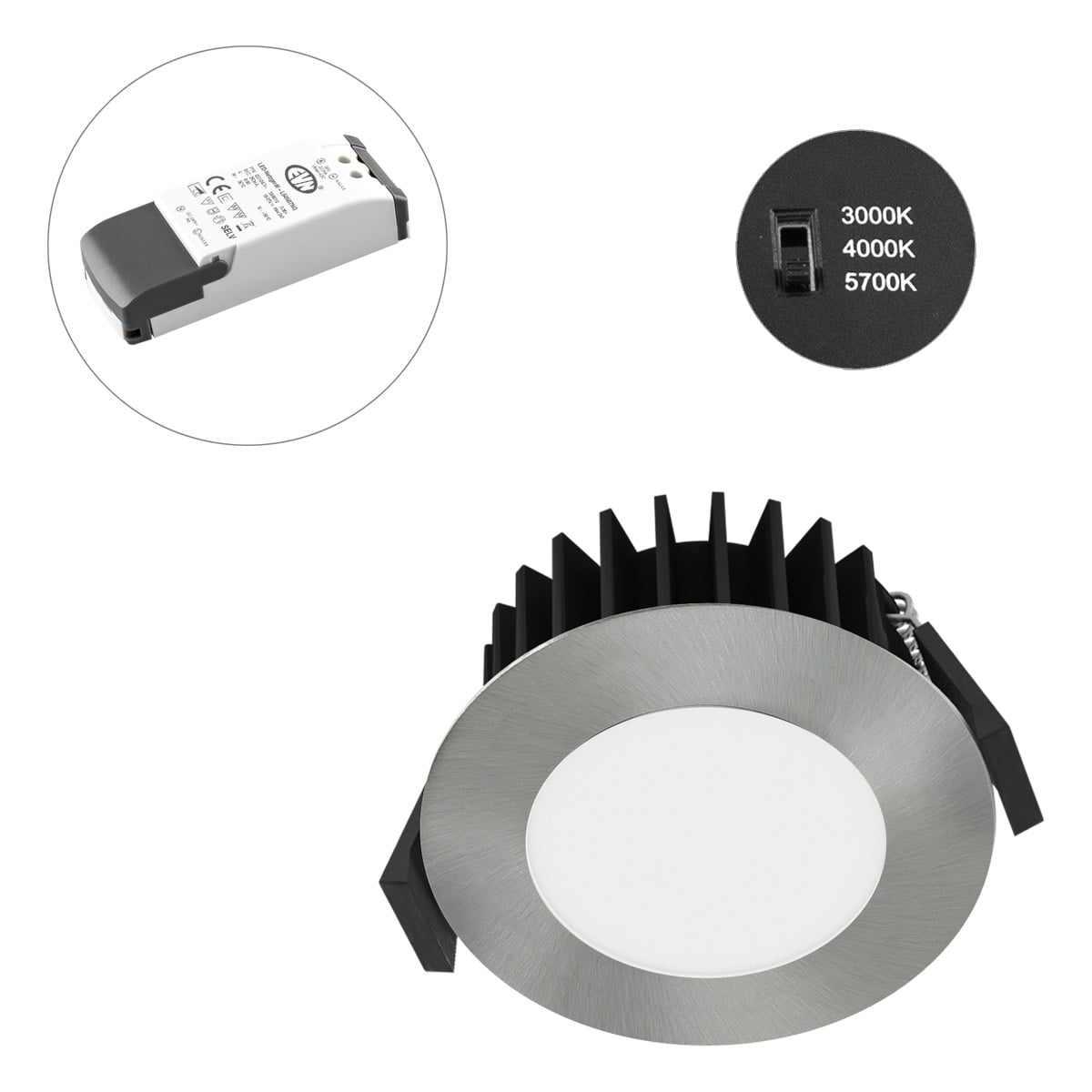 EVN Lichttechnik LED-Spot 230V dimmbar. IP54 3000-5700K chr-sat L54N071325