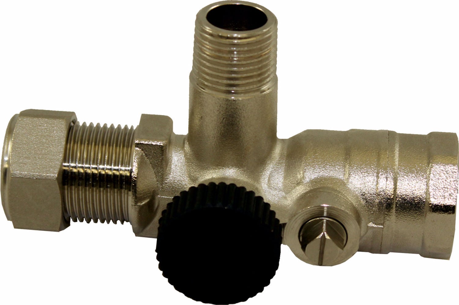 WOLF Durchgangswartungshahn 3/4" für Sicherheitsventil 1/2", mit KFE-Hahn