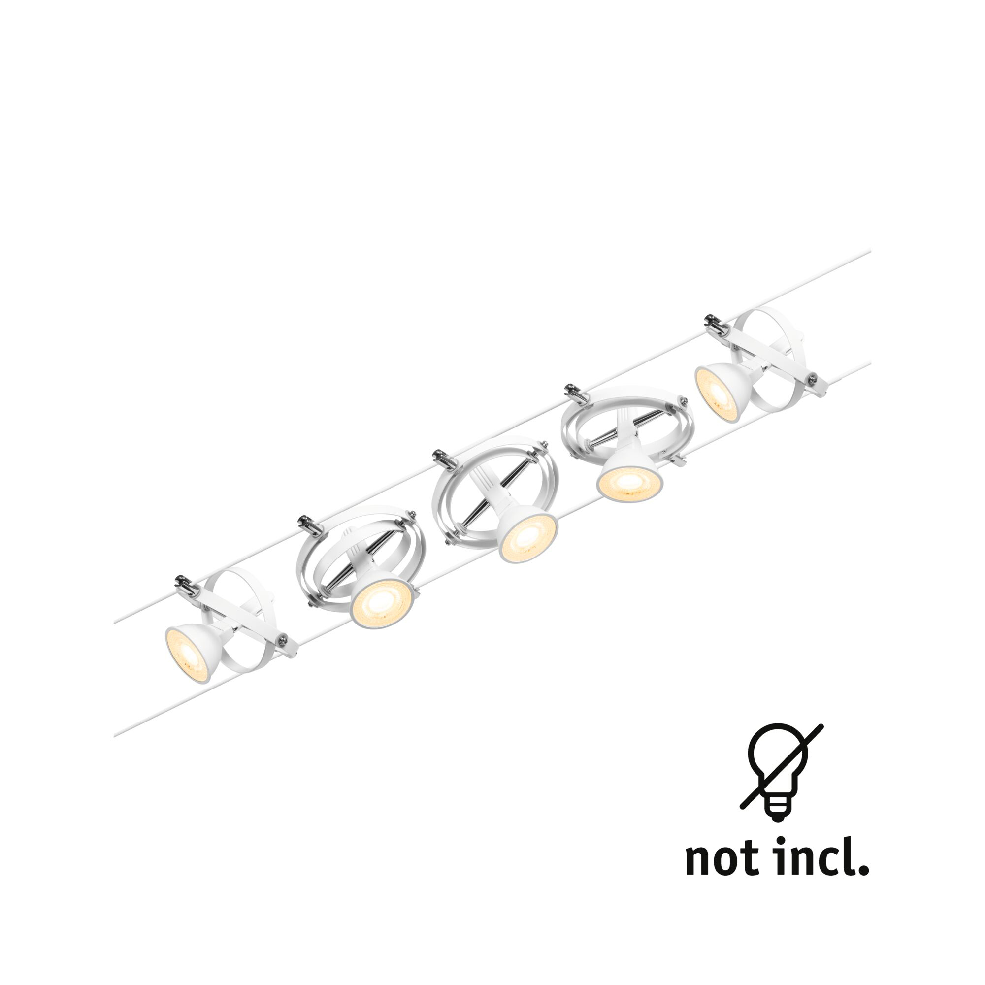 Paulmann PAULMANN LED-Anbaustrahler 5x10W Konverter weiß Cardan 944.38 5LEDs GU5,3 weiß matt Aluminium