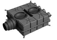 WOLF Luftverteiler DN125-180 8 Stutzen DN75 mit 4 Verschlusskappen