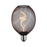 PAULMANN LED-Kugellampe E27 4W 1800K schwarz 292.61 160lm dimmbar 360° AC Ø110x160mm