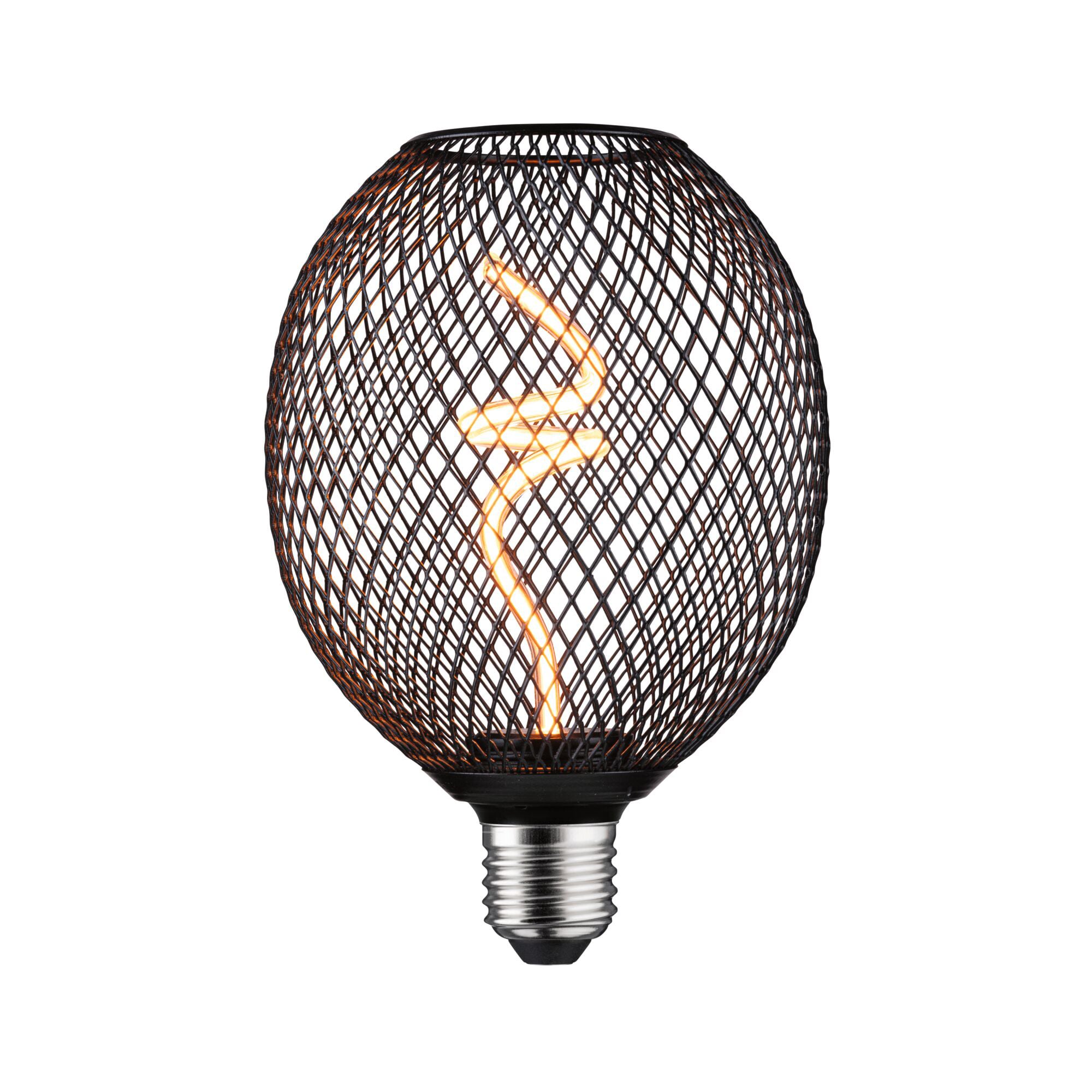 Paulmann PAULMANN LED-Kugellampe E27 4W 1800K schwarz 292.61 160lm dimmbar 360° AC Ø110x160mm